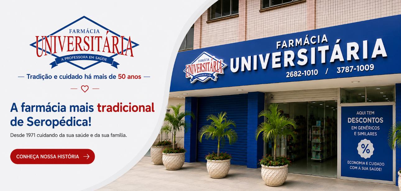 A farmácia mais tradicional de Seropédica — Desde 1971 cuidando da sua saúde e da sua família